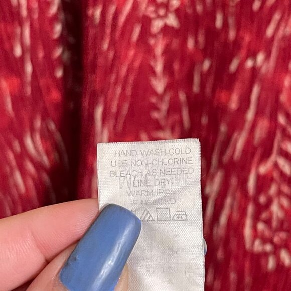 Vintage John Paul Richard Womens Red Sleeveless Floral Crepe Shift Dress Medium - Picture 4 of 6